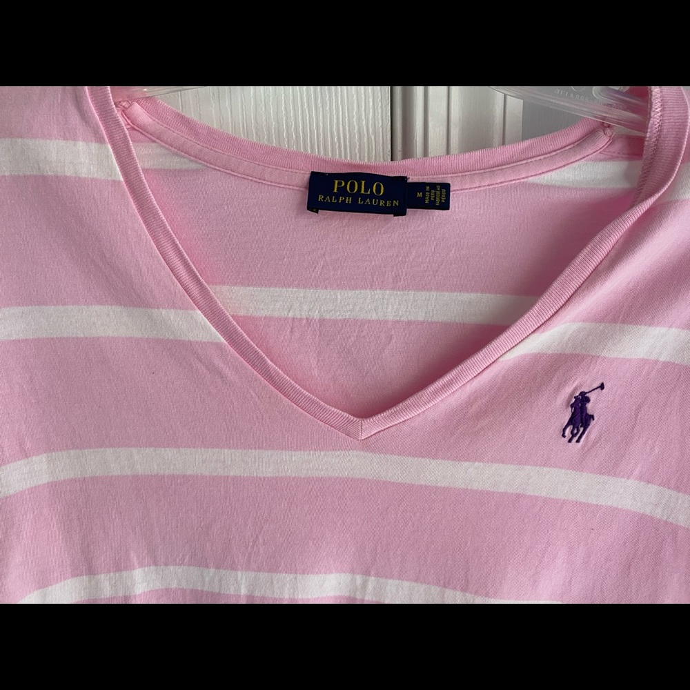 Pink Stipped Ralph Lauren Polo - Picture 2 of 2